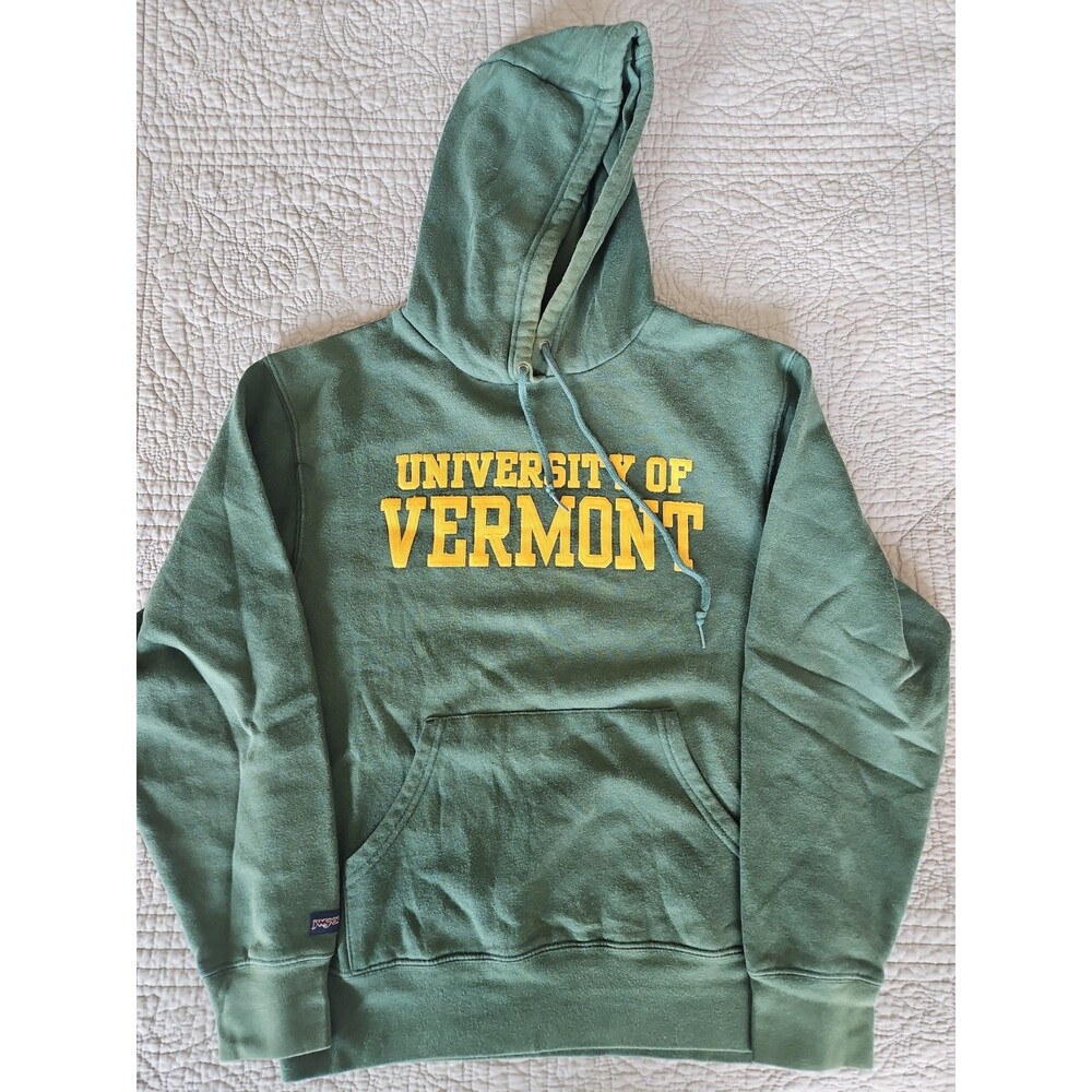 University of Vermont JanSport Mens Small Green Hoodie Sweatshirt Collegiate